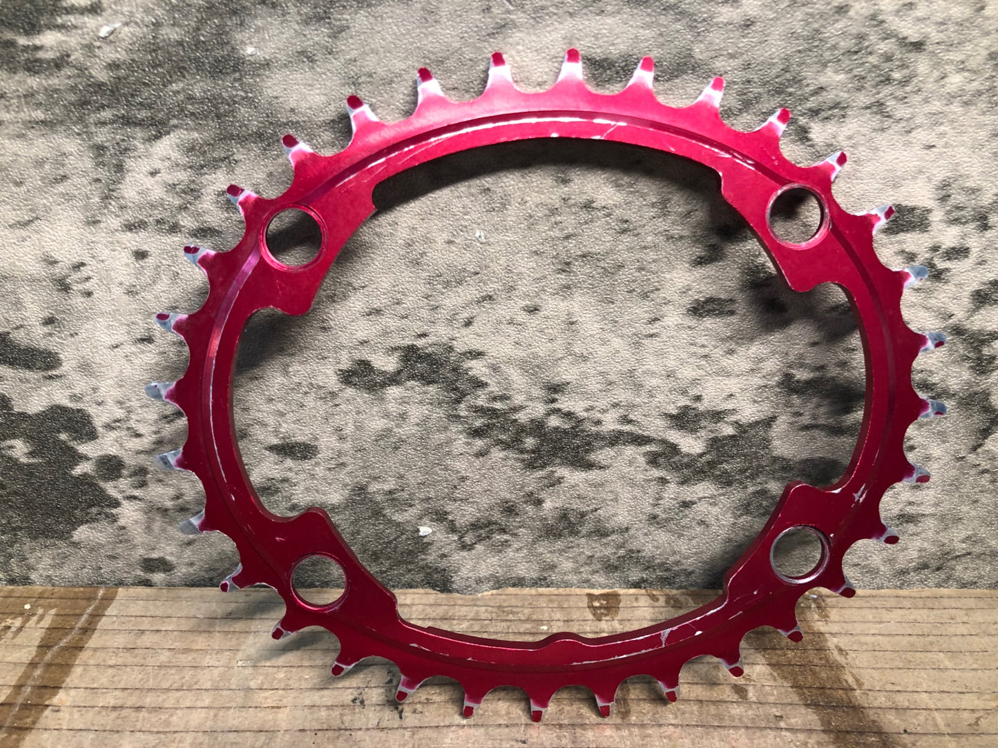 IY816 スギノ SUGINO サイクロイド CYCLOID Super Hill Climb CY4-SHC-32T インナー 楕円 チェーンリング 赤 32T