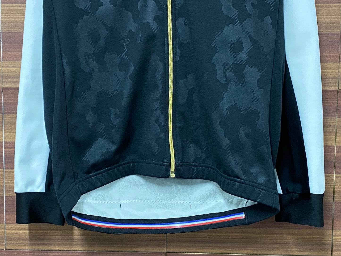 IO239 ルコックスポルティフ le coq sportif  長袖サイクルジャケット 白黒 L 裏起毛 防風