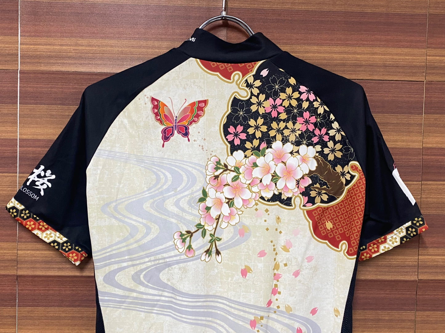 IQ941 パールイズミ PEARL iZUMi 半袖サイクルジャージ 黒 白 桜 M