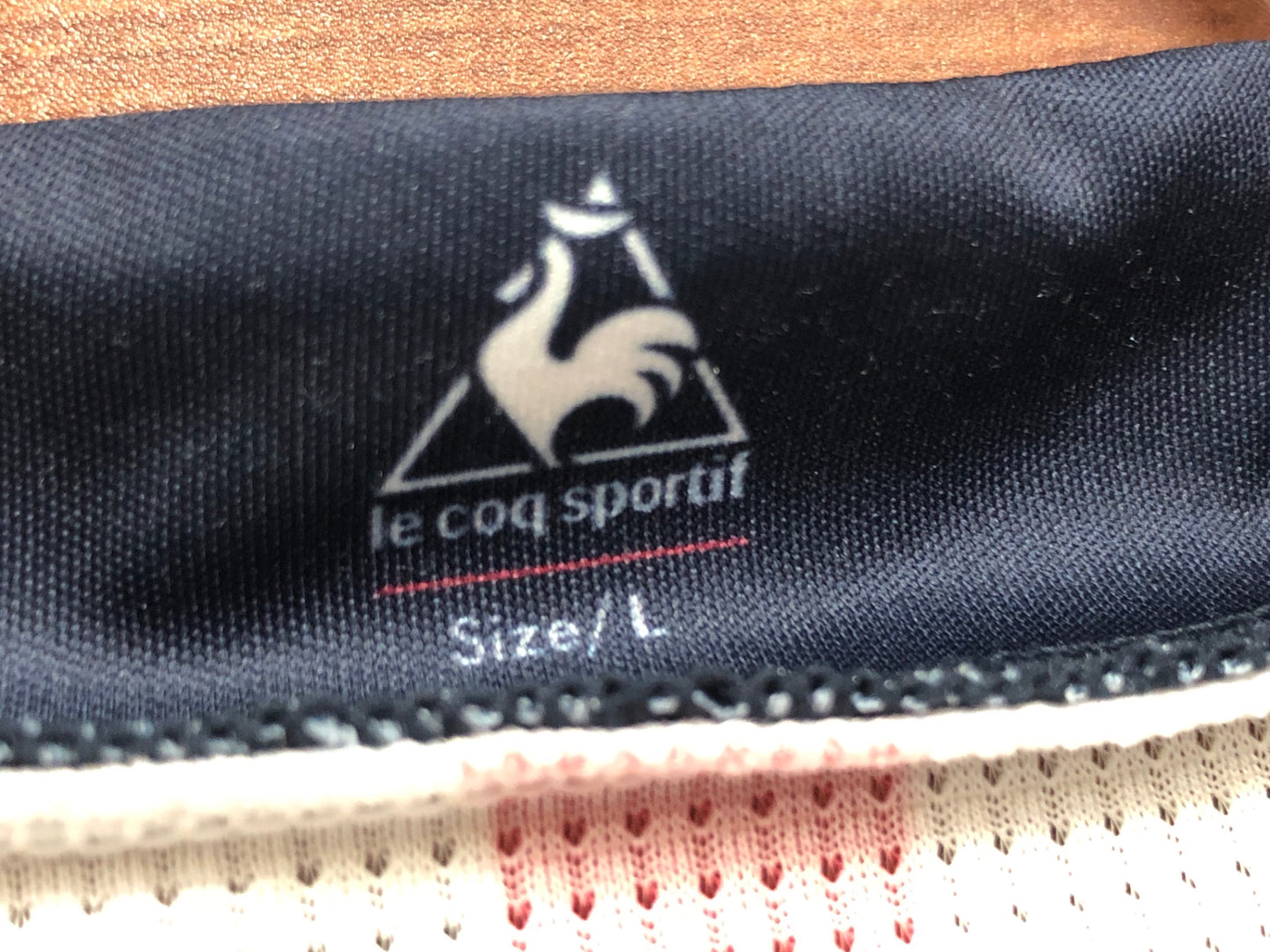 IR908 ルコックスポルティフ le coq sportif 半袖 サイクルジャージ 白 青 L