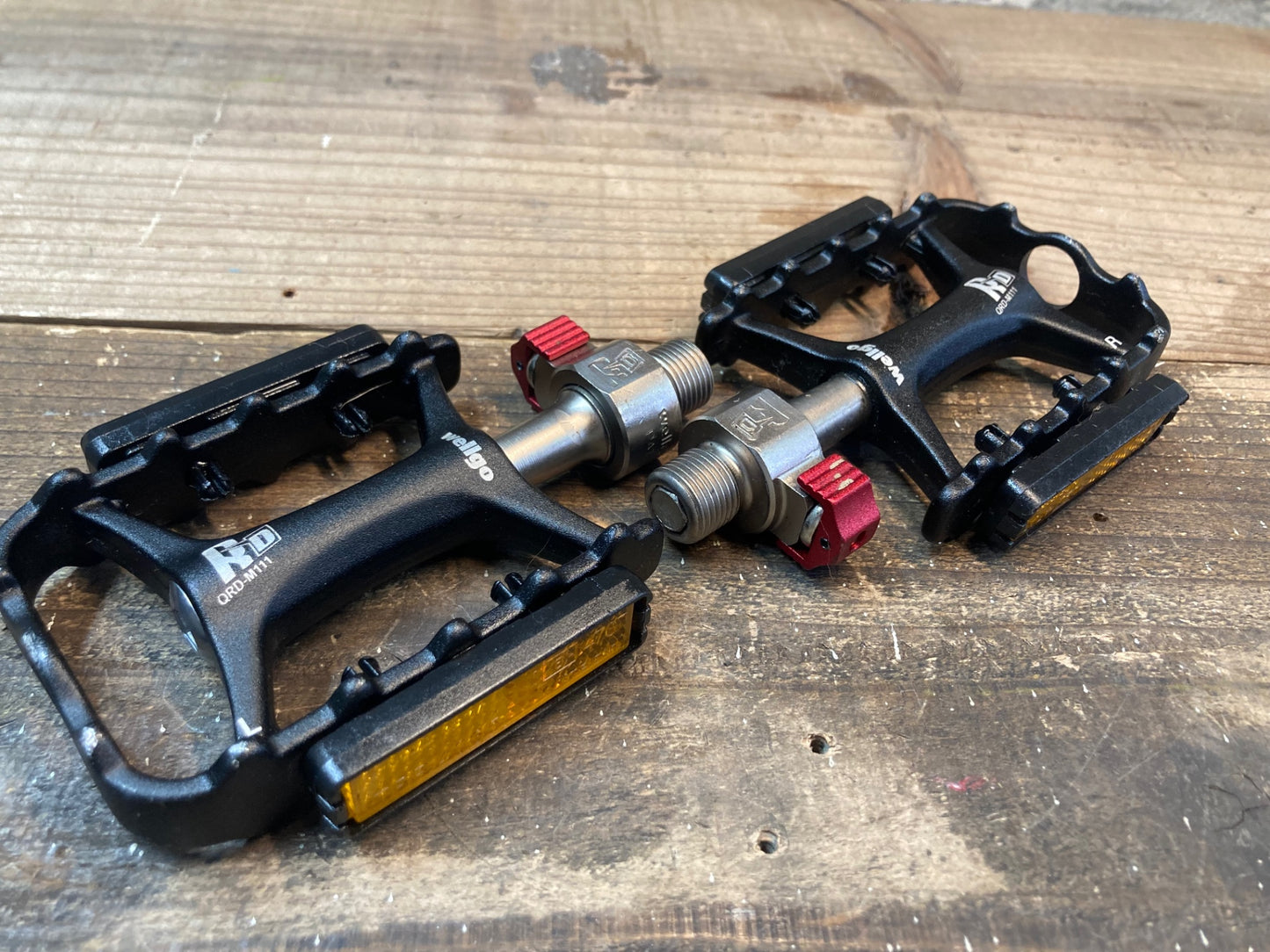 IM351 ウェルゴ wellgo QRD-M111 フラットペダル 黒 着脱式