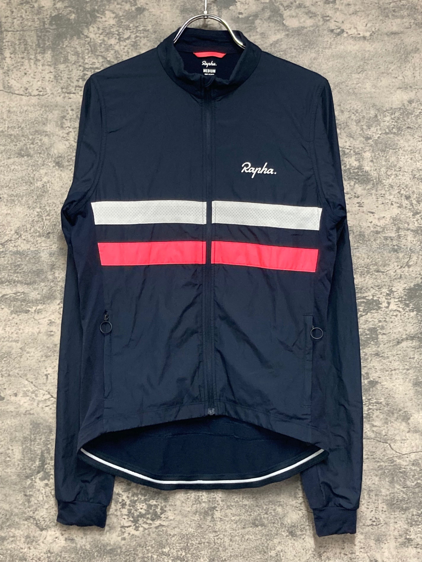 IW268 ラファ Rapha BREVET LONG SLEEVE WINDBLOCK JERSEY 紺 M