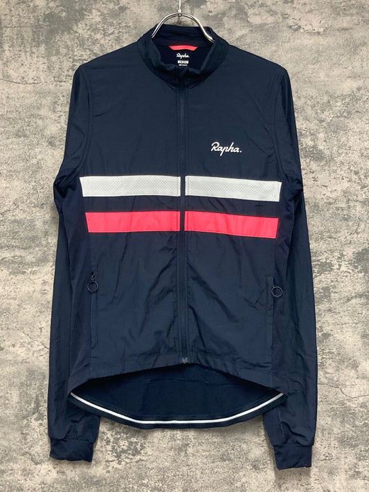 IW268 ラファ Rapha BREVET LONG SLEEVE WINDBLOCK JERSEY 紺 M