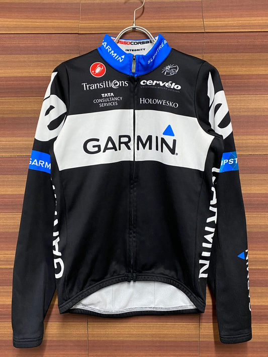 IR860 カステリ CASTELLI GARMIN サイクルジャケット ブラック ホワイト L 裏起毛