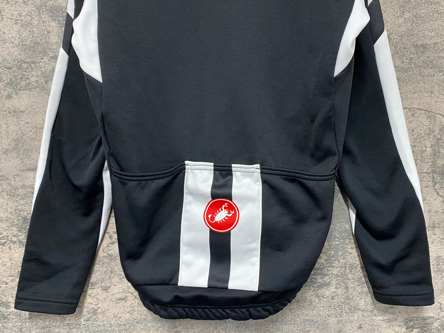 JA258 カステリ CASTELLI 長袖 サイクルジャージ 白 黒 M 裏起毛