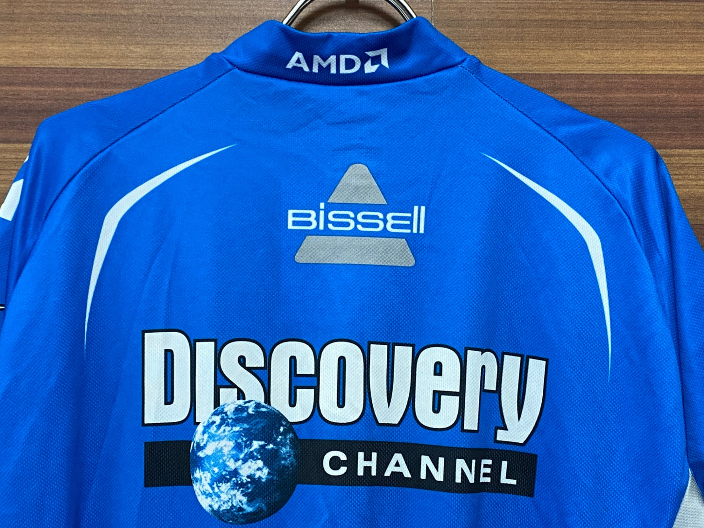 IE161 ナイキ NIKE 半袖サイクルジャージ 青グレー L DISCOVERY channel