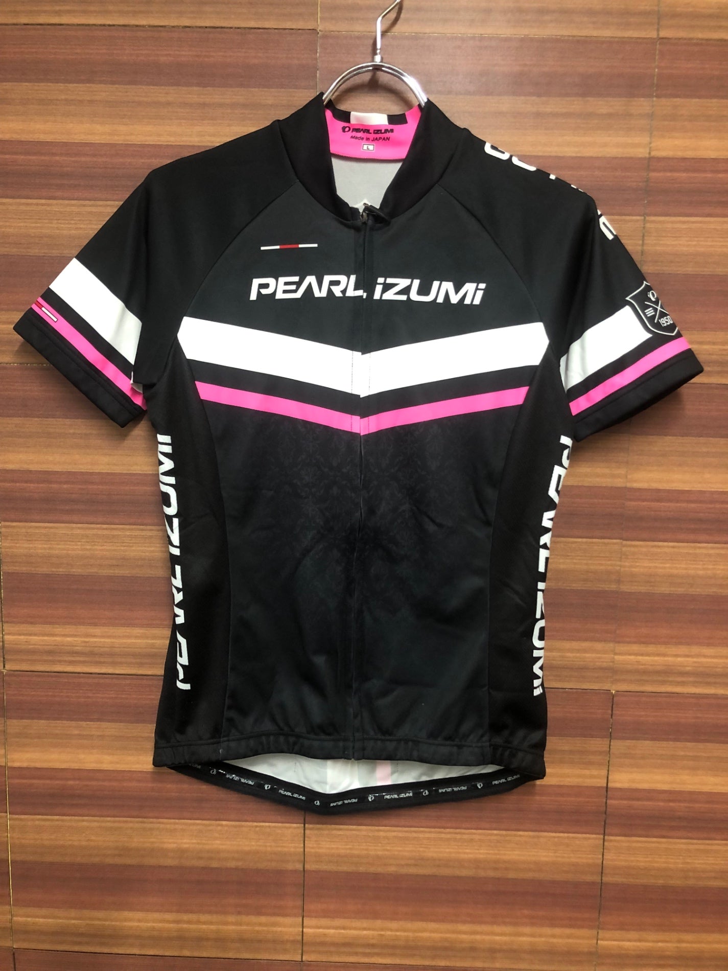 IF706 パールイズミ PEARL iZUMi 半袖サイクルジャージ 白黒 L 一部ほつれ