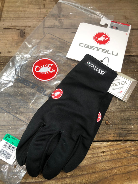 IQ259 カステリ CASTELLI ロッソコルサ ROSSO perfetto クロ―ブ 黒 XL GORE-TEX INFINIUM
