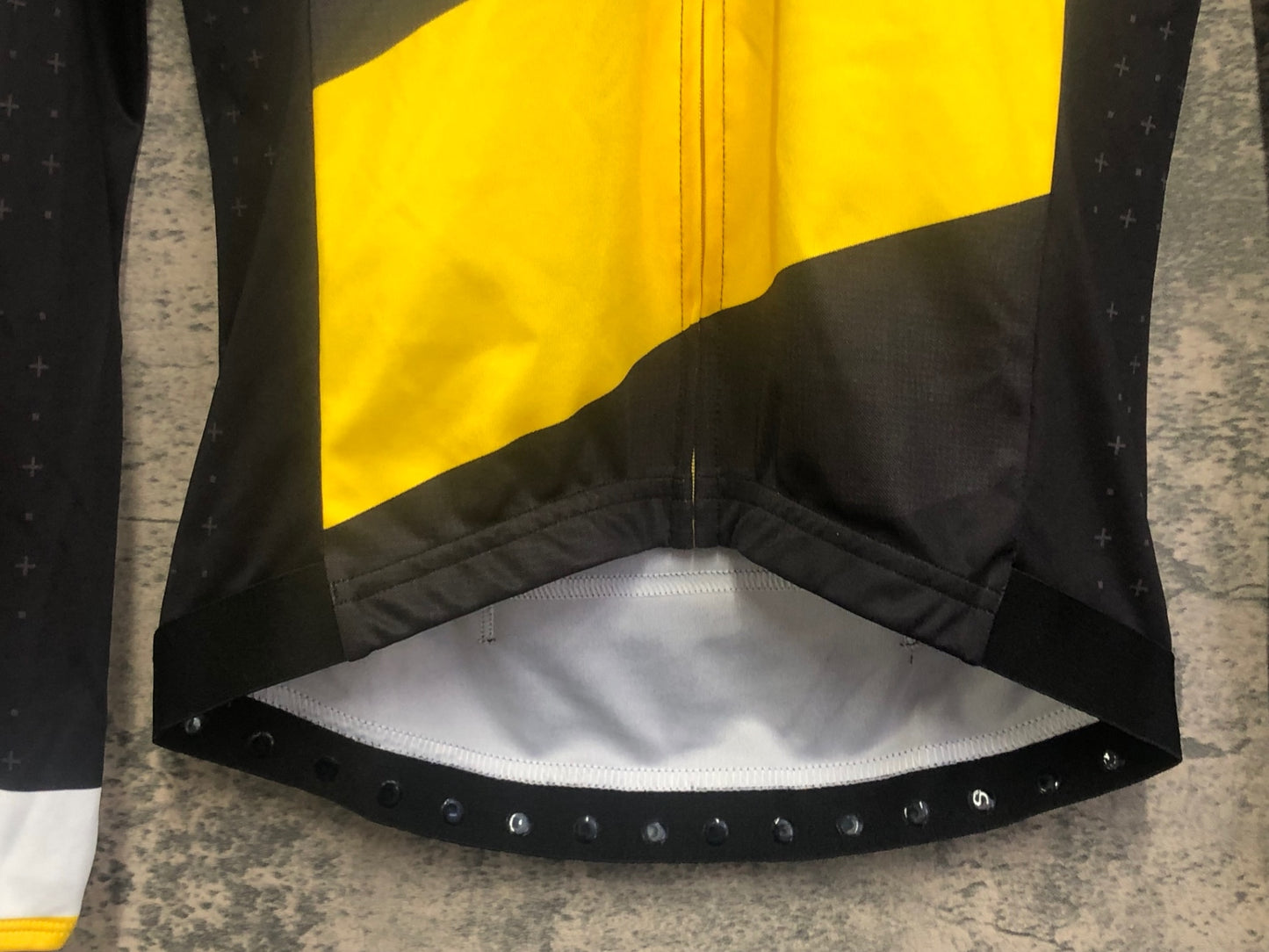 IV289 dhb 長袖サイクルジャージ 白黒黄 XS