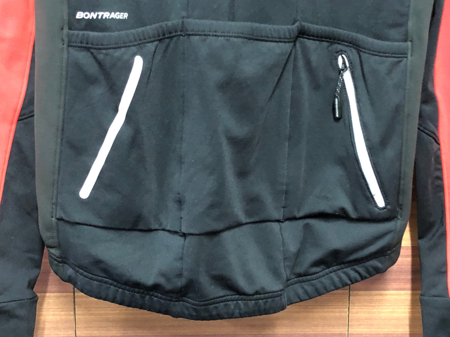 IT493 ボントレガー BONTRAGER 長袖 サイクルジャケット 黒 赤 S 裏起毛