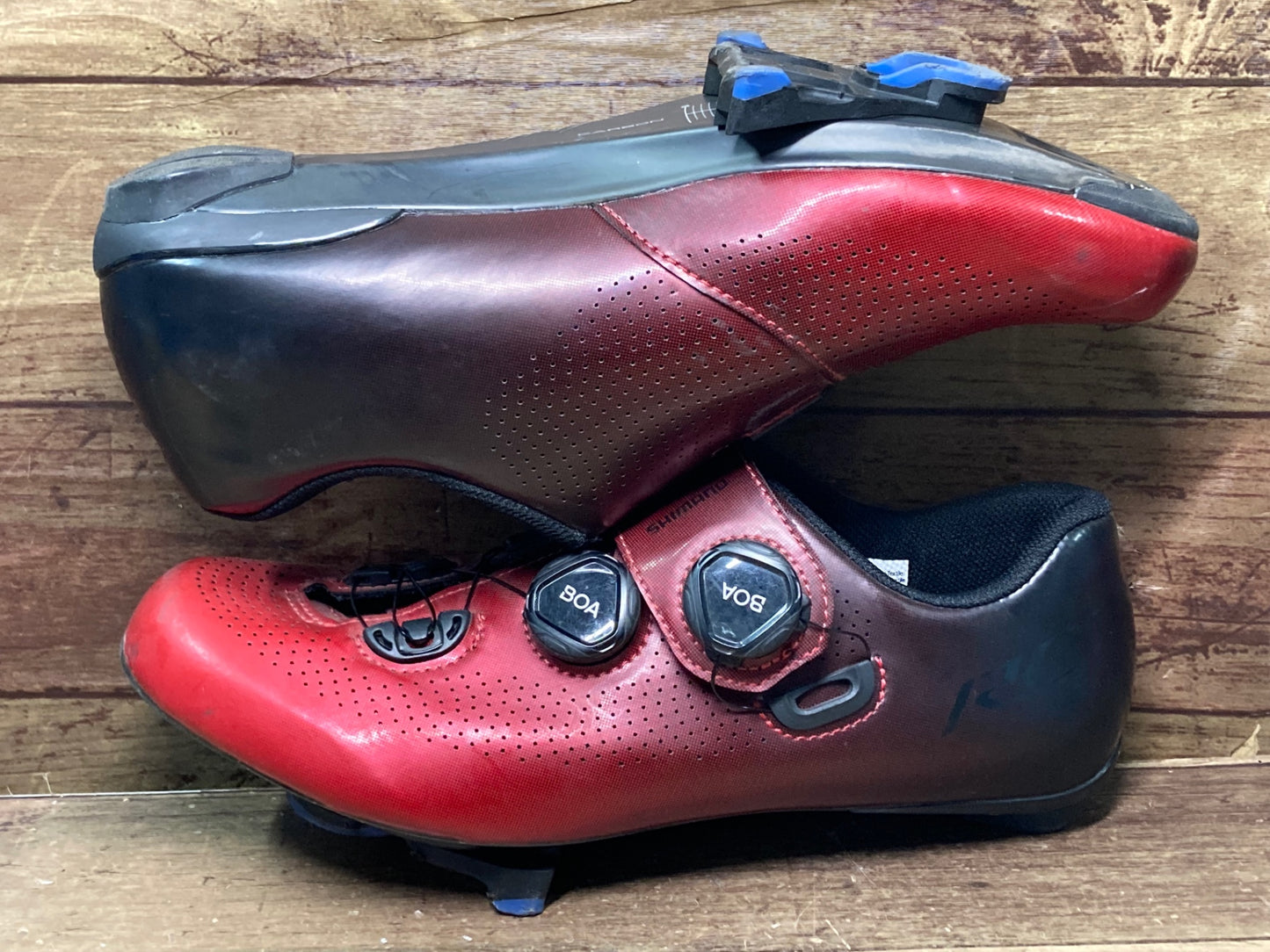 IN404 シマノ SHIMANO RC7 SHRC701M ビンディングシューズ 赤黒 EU41 SPD-SL ソール傷有り