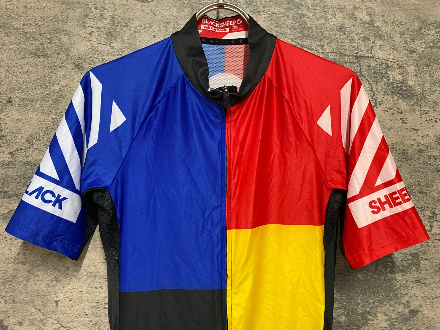 JD373 ブラックシープ BLACK SHEEP WEGOTGAME 半袖 サイクルジャージ 赤 青 黄 M