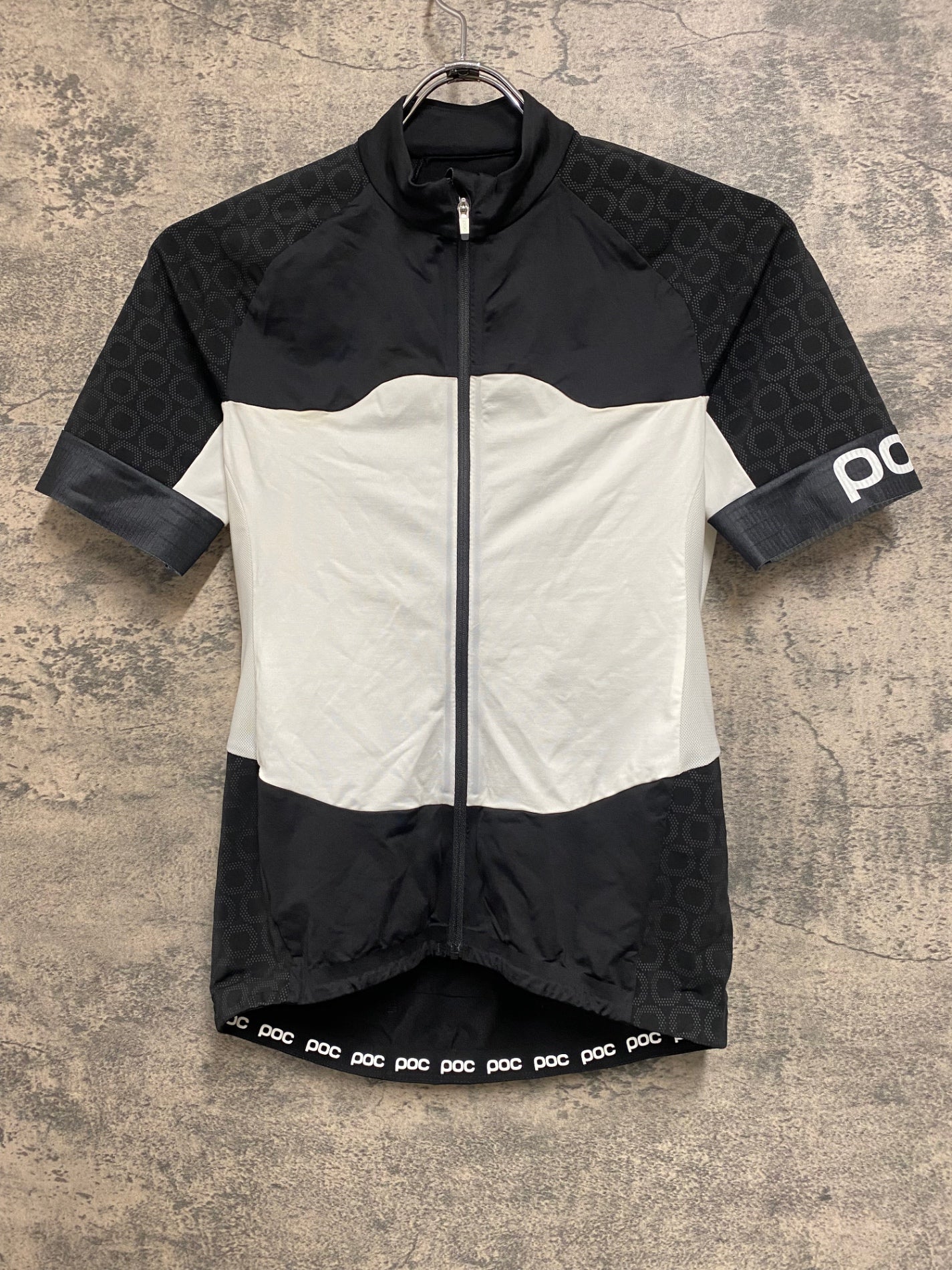 JD143 ポック POC 半袖サイクルジャージ 白黒 S
