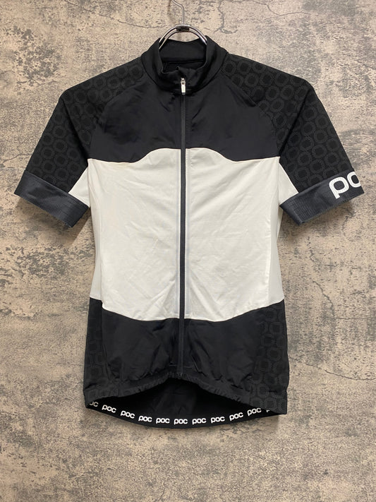 JD143 ポック POC 半袖サイクルジャージ 白黒 S