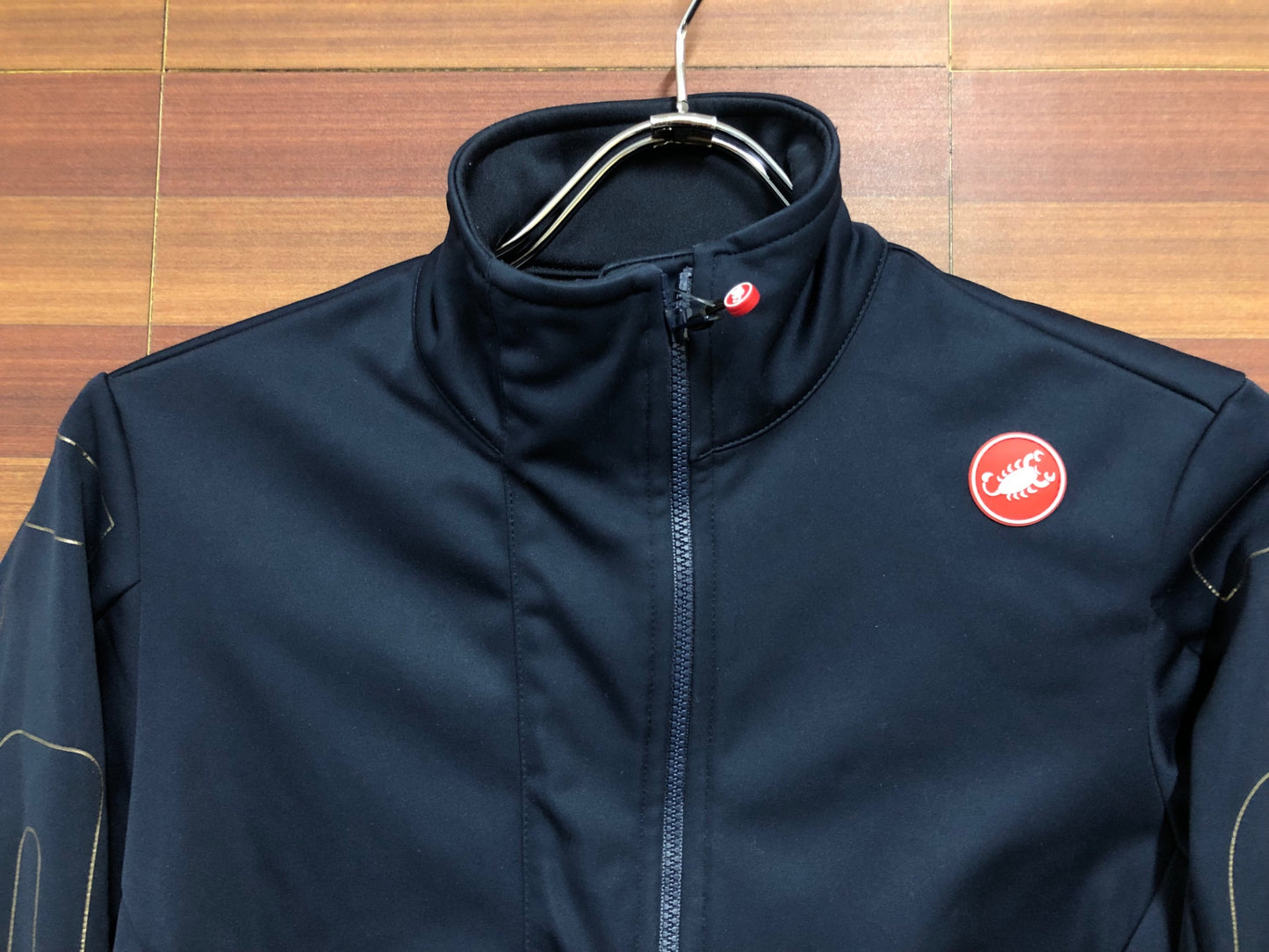 HV508 カステリ castelli 長袖サイクルジャケット 紺 S 裏起毛 GORE TEX INFINIUM