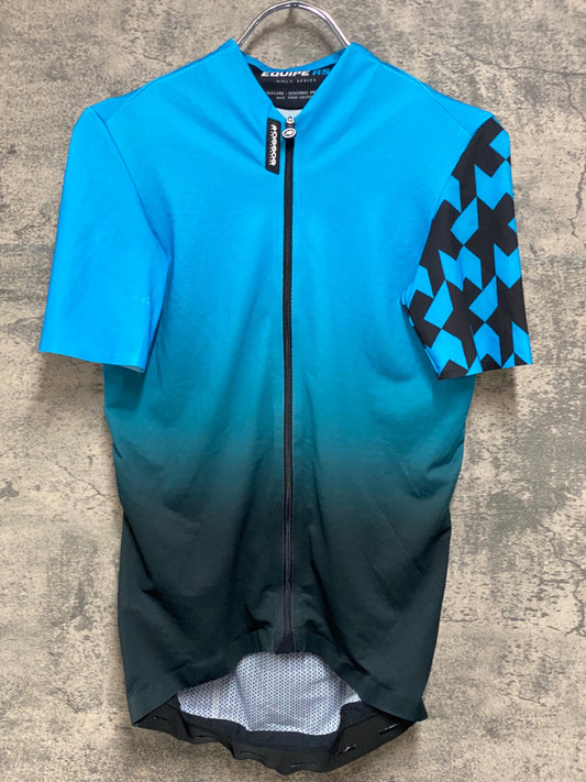 JB903 アソス ASSOS EQUIPE RS AEROJERSEY RACE SERIES CLIMA CODE 1/3 半袖 サイクルジャージ 青 黒 M