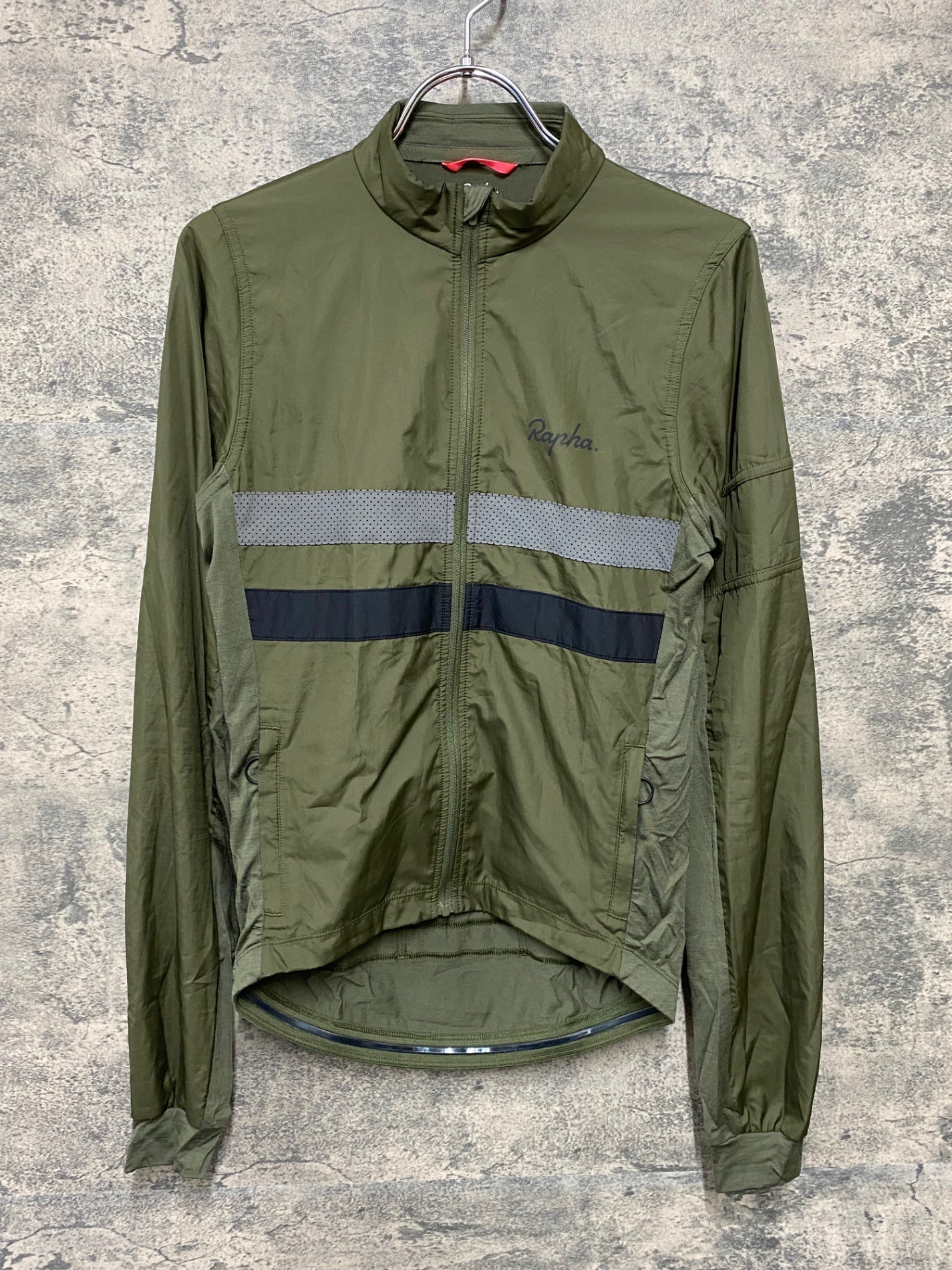 IZ697 ラファ Rapha BREVET LONG SLEEVE WINDBLOCK JERSEY 長袖 サイクルジャージ 緑 XS