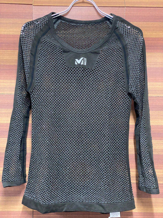 IU099 ミレー MILLET 長袖 ベースレイヤー 黒 L-XL