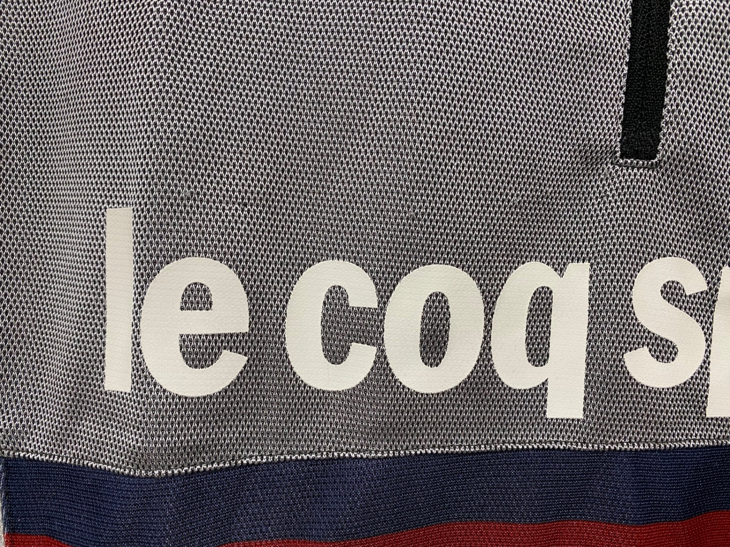 IW806 ルコックスポルティフ le coq sportif 半袖 サイクルジャージ グレー 白 M ※ほつれ、プリント劣化