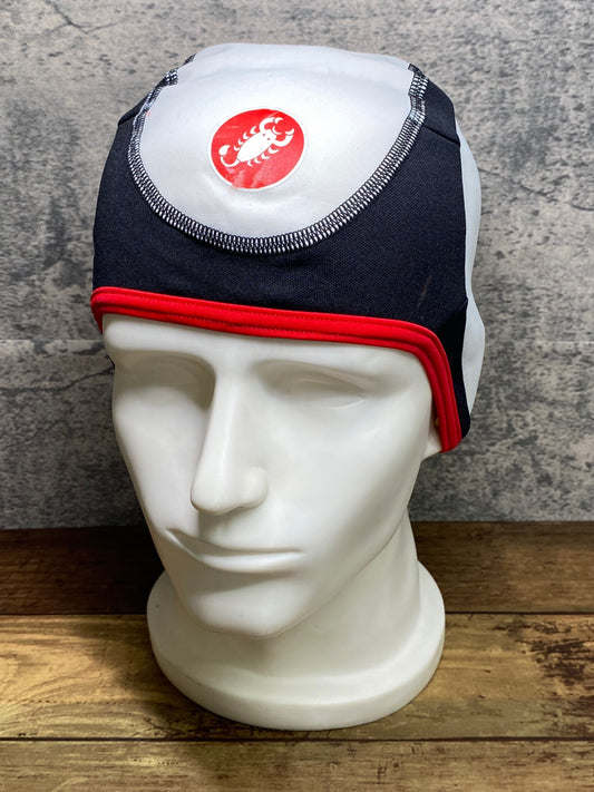 IY616 カステリ CASTELLI サイクルキャップ 白 黒 裏起毛