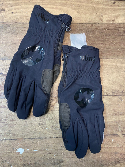 IO191 アソス assos fuguGlove 長指 グローブ 黒 S 裏起毛 厚手