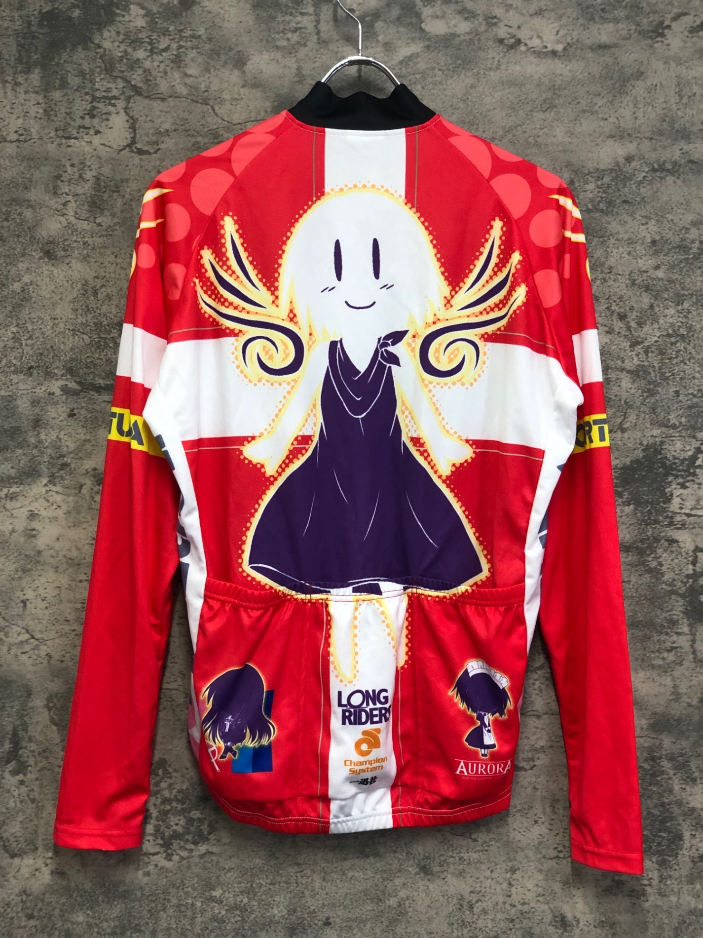 IW606 チャンピオンシステム championsystem AURORA 長袖 サイクルジャージ 赤 黒 L ろんぐらいだぁす！ FORTUNA