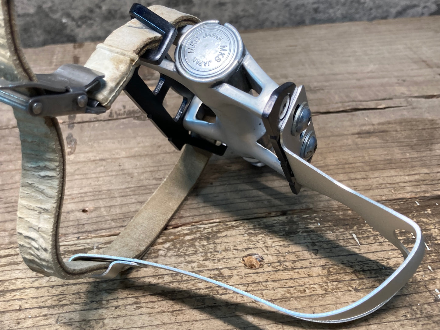 IN674 三ヶ島 MKS CUSTOM NUEVO NJS ペダル アルミトークリップ ストラップ セット