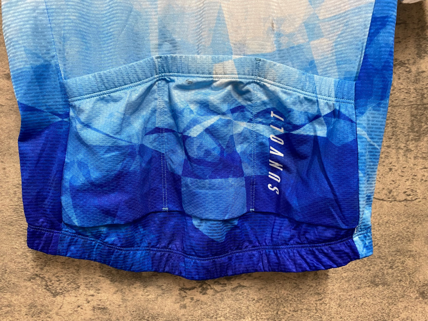 JC672 サンボルト SUNVOLT 半袖 サイクルジャージ 白 青 L ※汚れ