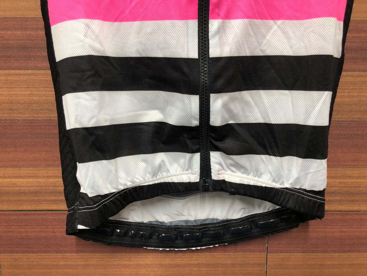 IO341 TICCC 半袖 サイクルジャージ 黒白 水玉ピンク XS