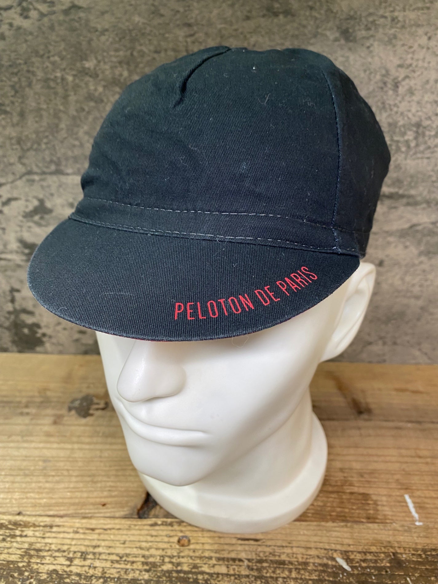 JC063 プロトンドパリ Peloton de Paris サイクルキャップ 黒 赤 ワンサイズ