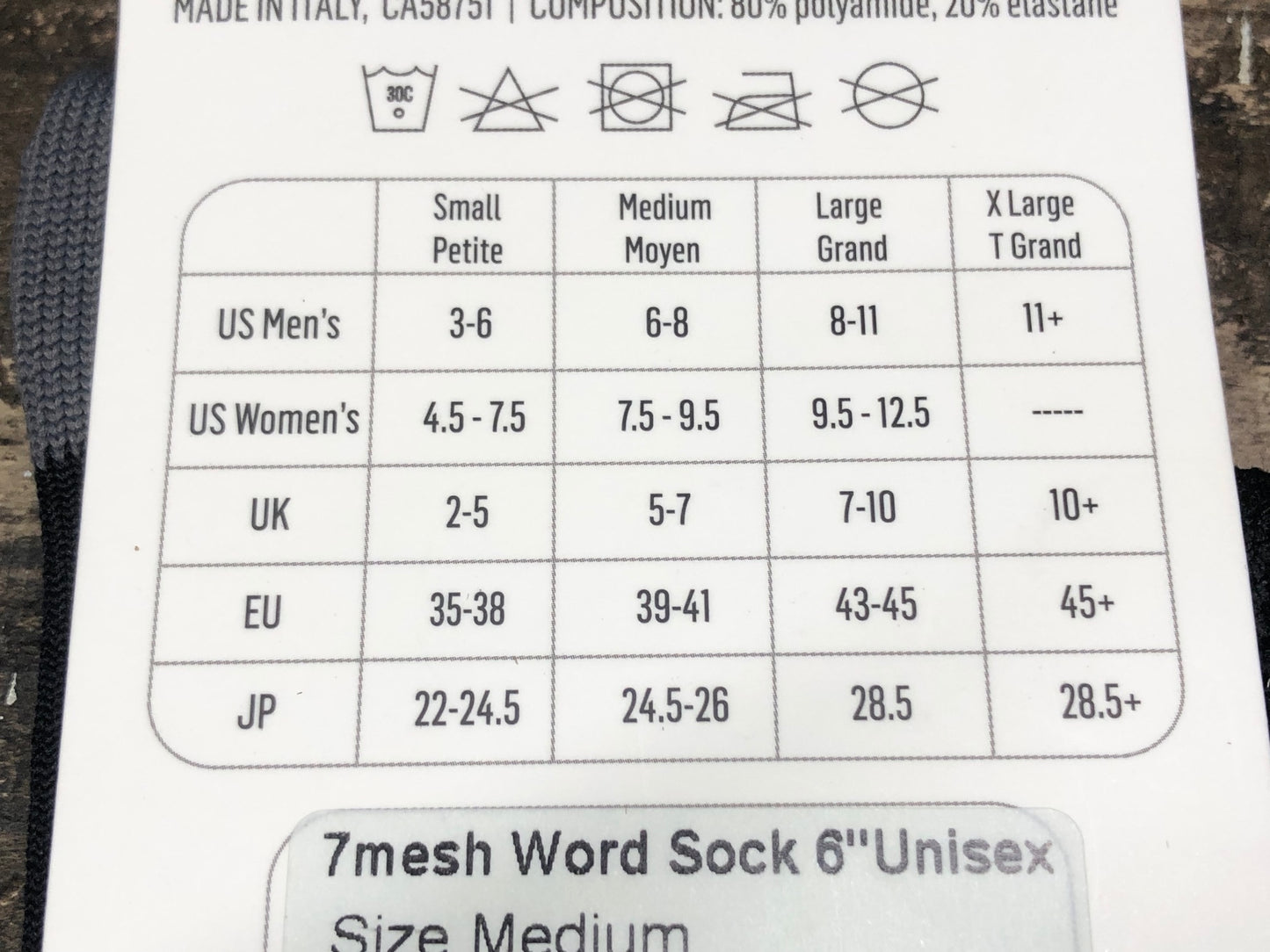 IT830 セブンメッシュ 7MESH Word Sock 6 Unisex サイクルソックス 黒 M