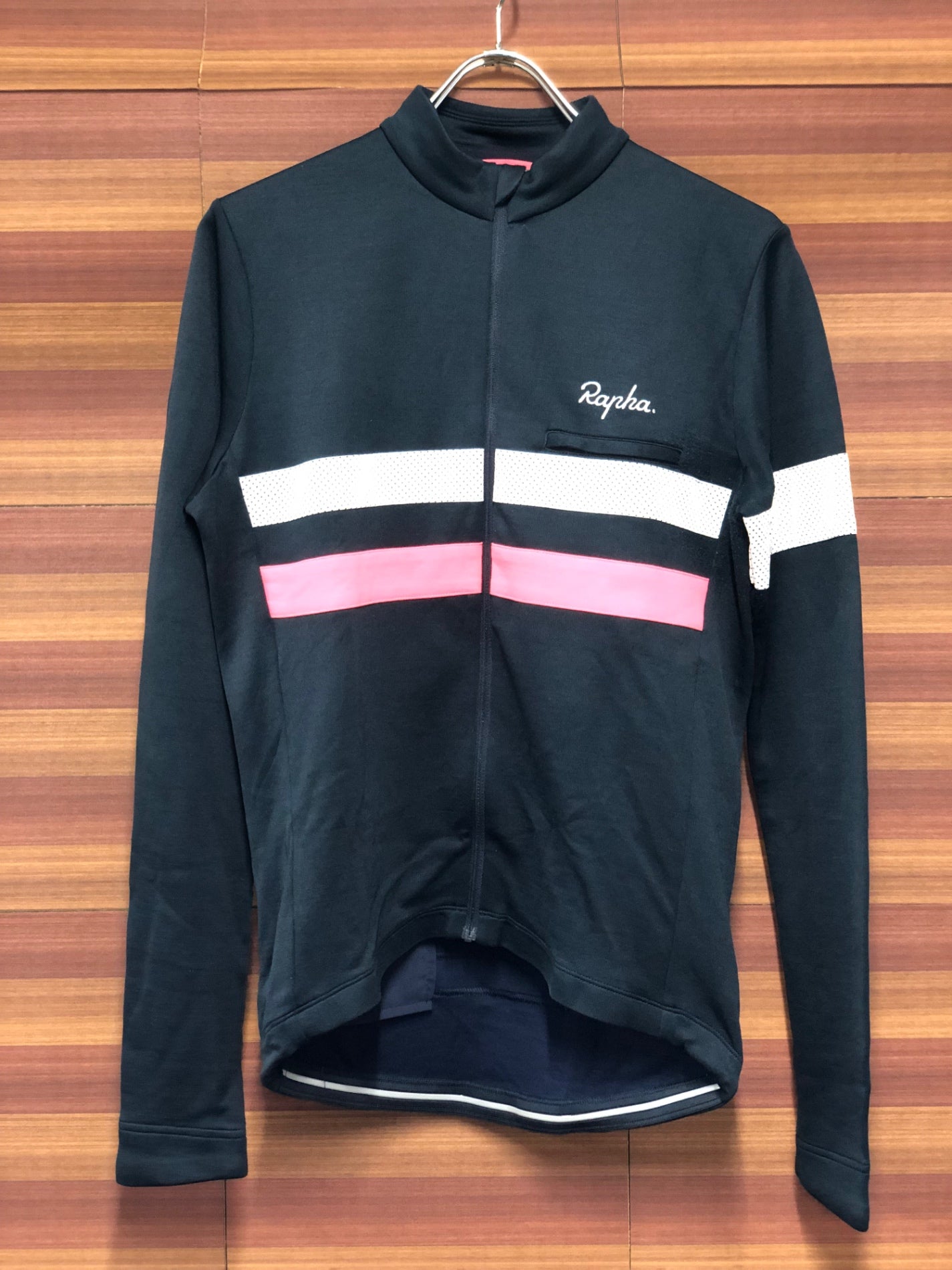 IL461 ラファ Rapha BREVET LONG SLEEVE JERSEY 長袖 サイクルジャージ 紺 M