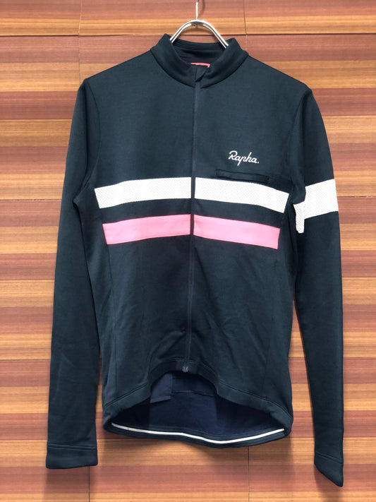 IL461 ラファ Rapha BREVET LONG SLEEVE JERSEY 長袖 サイクルジャージ 紺 M