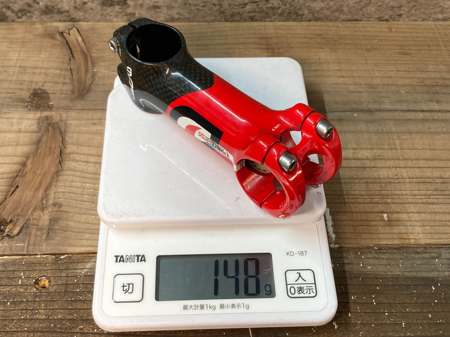 IO602 モスト MOST タイガー TIGER MAX アルミ カーボンラップ ステム OS Φ31.8 100mm 黒赤