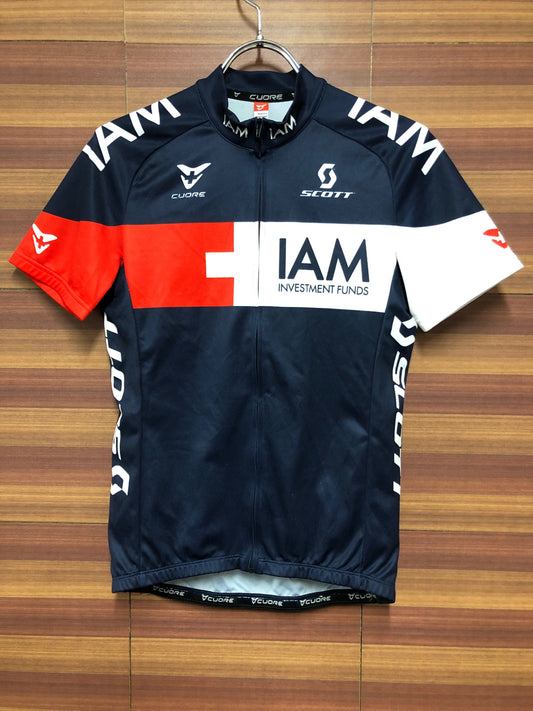 IK199 クオレ CUORE イアムチーム IAM 半袖 サイクルジャージ XS 紺赤
