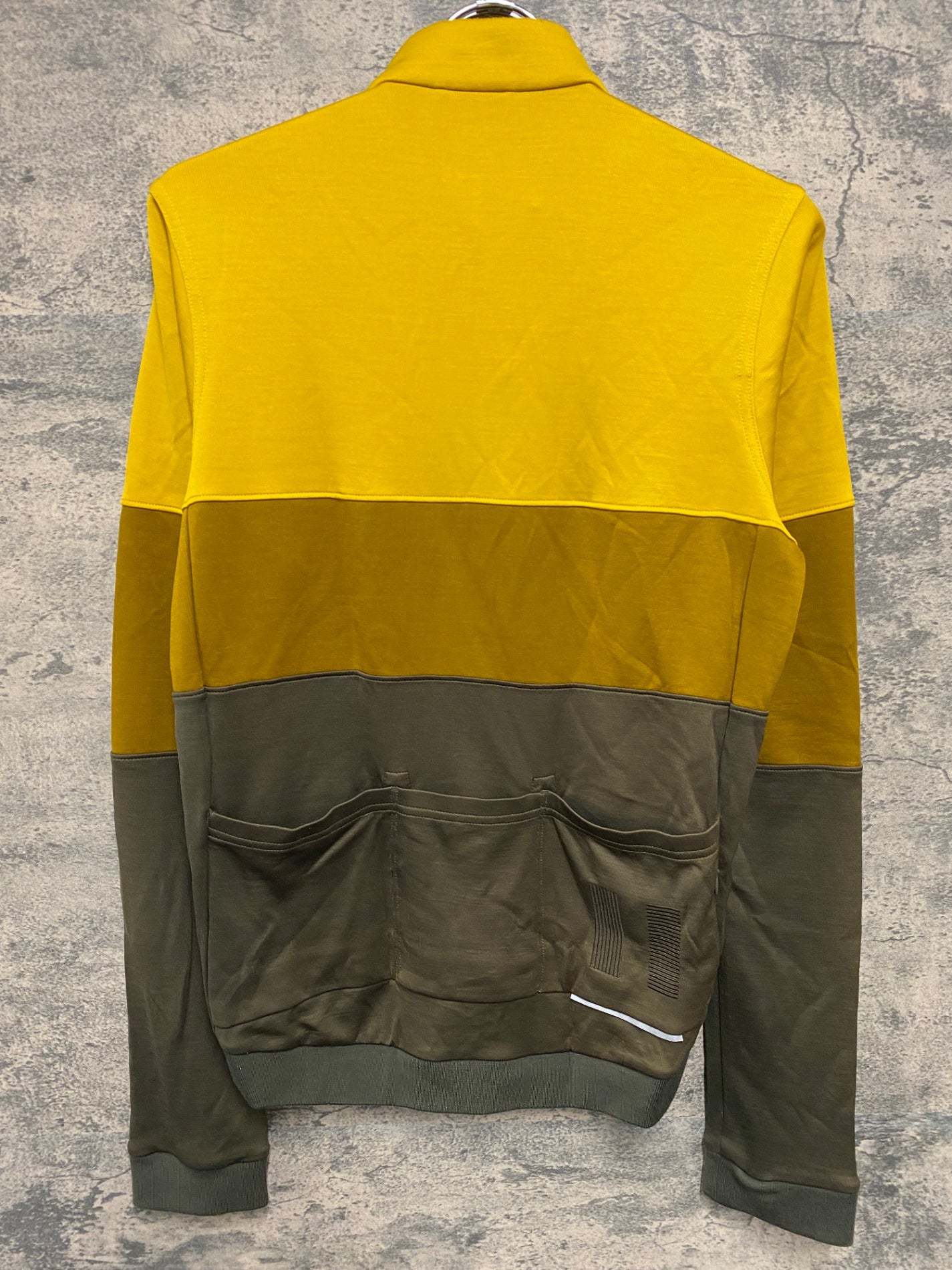 IV298 ラファ Rapha TRICOLOUR LONG SLEEVE JERSEY 長袖 サイクルジャージ 黄 茶 M