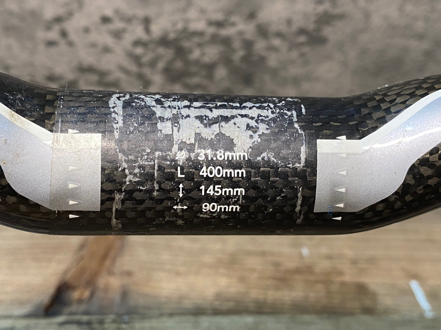 IL102 FSA K-WING Aero-Anatomic カーボン ドロップハンドル 黒 ブラケットC-C400mm Φ31.8 ※ステム固定部凹みの為ジャンク