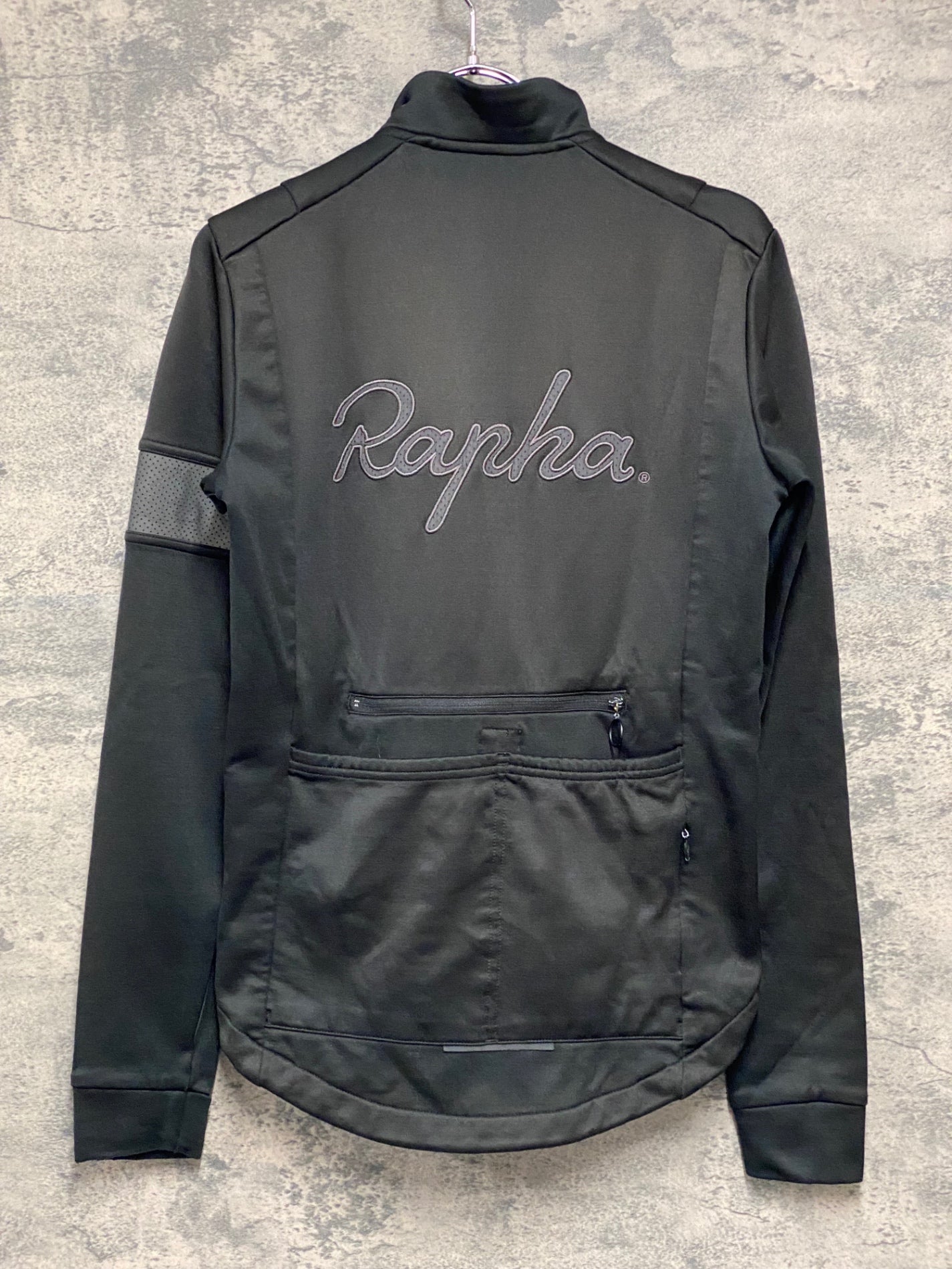 JC652 ラファ Rapha WINTER JERSEY 長袖 サイクルジャージ 黒 XS 裏起毛 ※スレ
