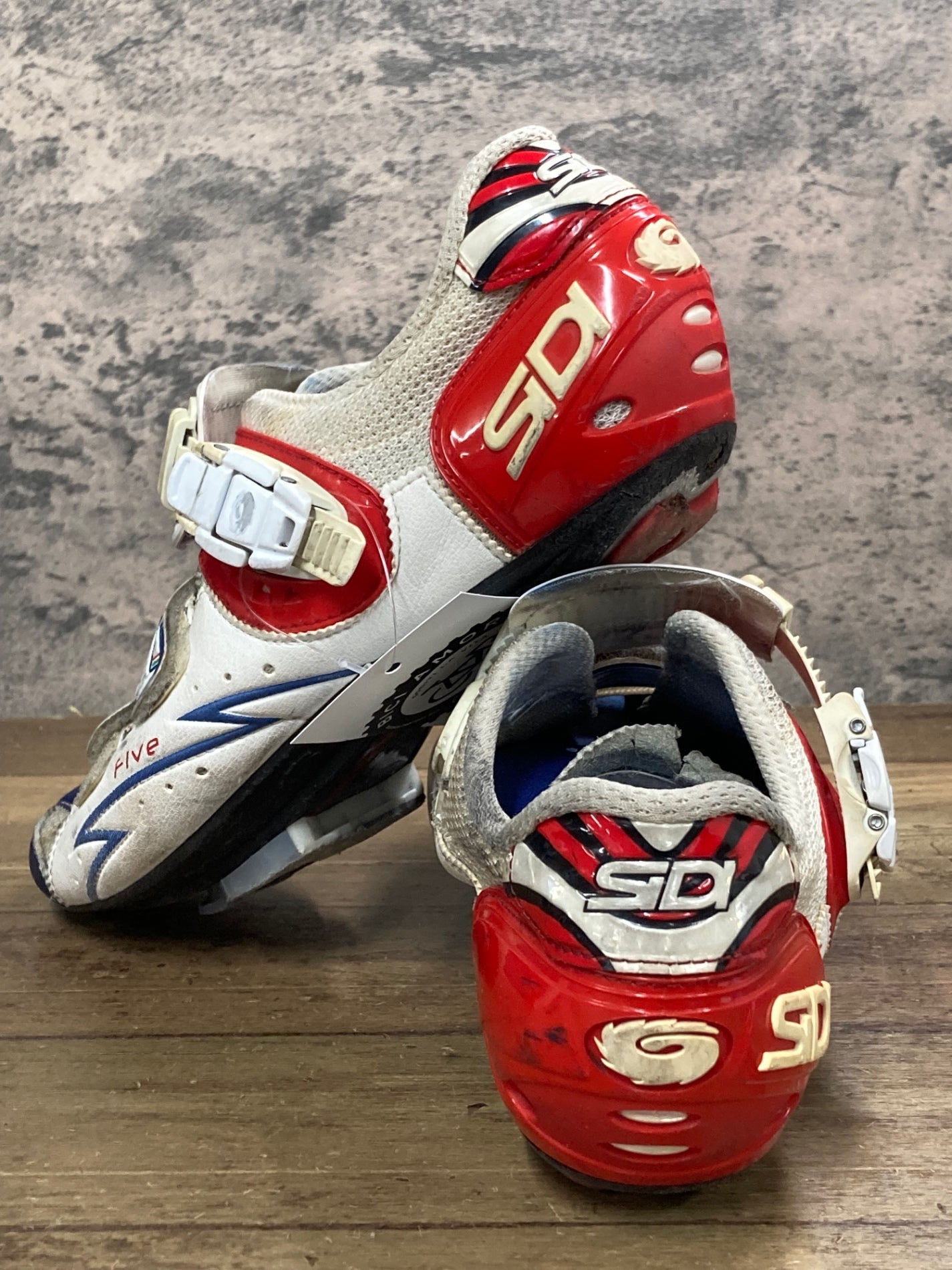 IY969 シディ SIDI Five Fit ビンディングシューズ 白 青 EU42 SPD-SL