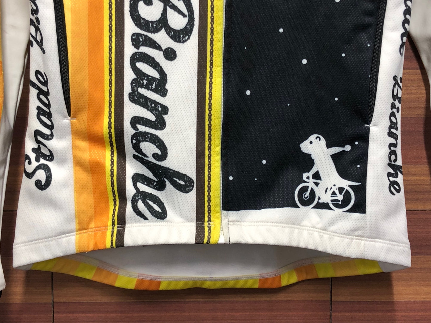 IL579 サンボルト SUNVOLT 長袖 サイクルジャケット 黄 白 レディース M 裏起毛 かわうその自転車屋さん 痛ジャージ