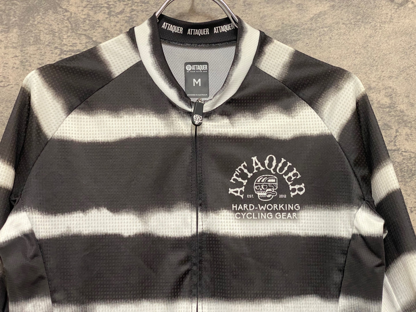 JA622 アタッカー ATTAQUER 半袖 サイクルジャージ 白 黒 M