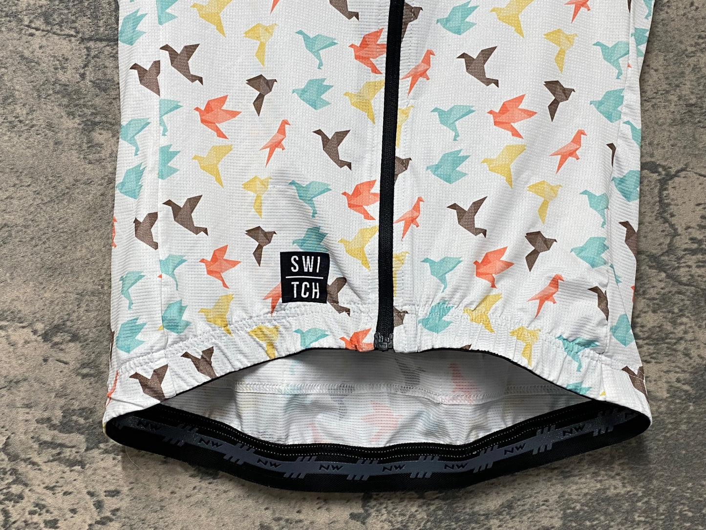 IV537 ノースウェーブ Northwave SWITCH 半袖 サイクルジャージ 白 鳥柄 S