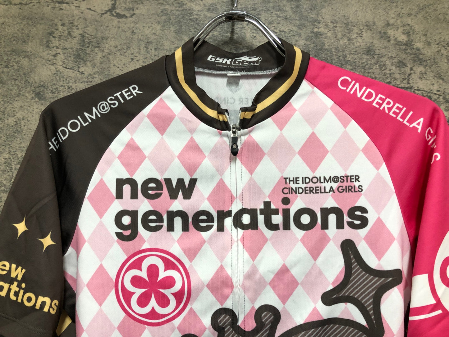IZ765 グッドスマイルレーシング GSR Gear 半袖 サイクルジャージ ピンク 茶 L 痛ジャージ アイドルマスター 島村卯月