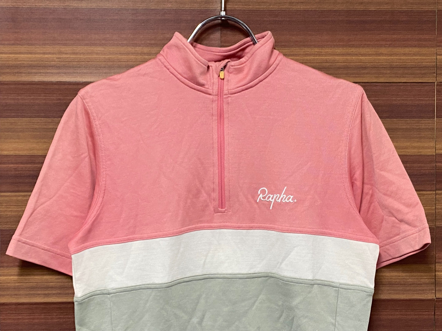 IR609 ラファ Rapha CLUB JERSEY 半袖 ハーフジップ サイクルジャージ ピンク グレー サイズ不明