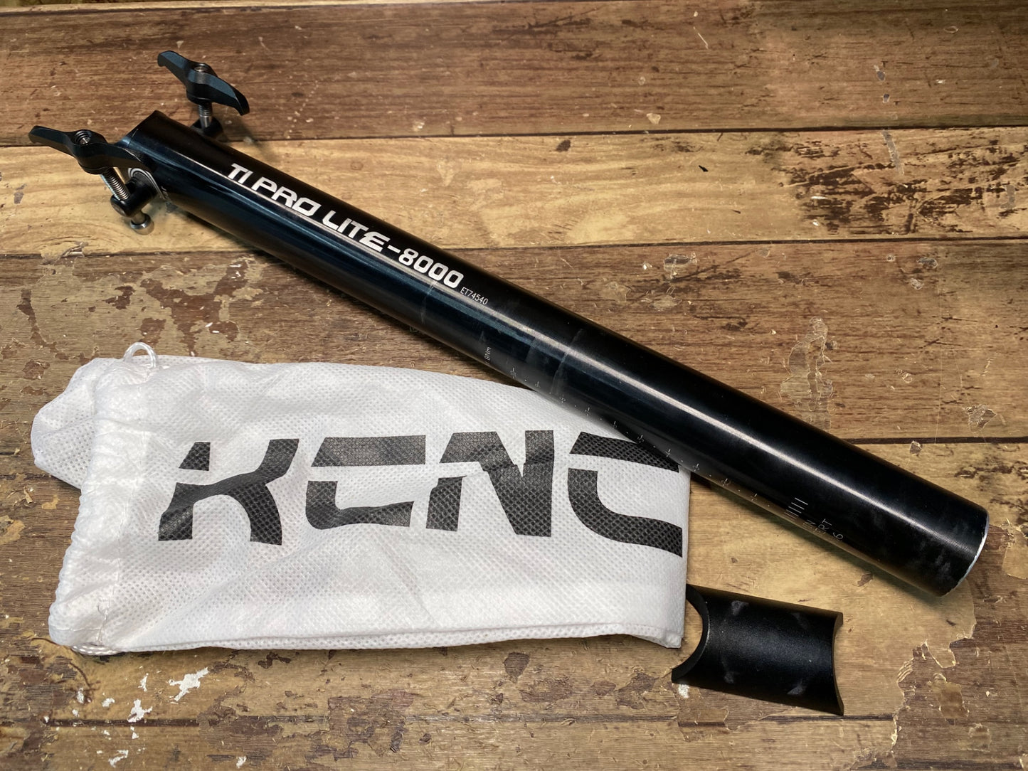 IC809 KCNC TI PRO LITE-8000 スカンジウム シートポスト 黒 350mm Φ31.6 ※カット済