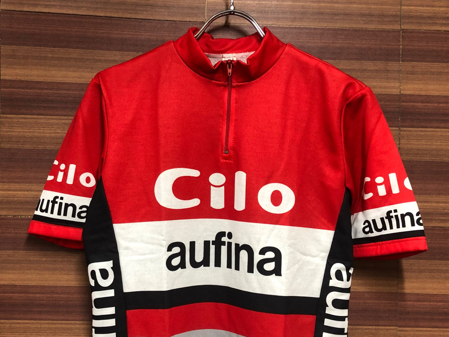 IJ167 Cilo aufina 半袖 サイクルジャージ 赤 2 ハーフジップ ビンテージ