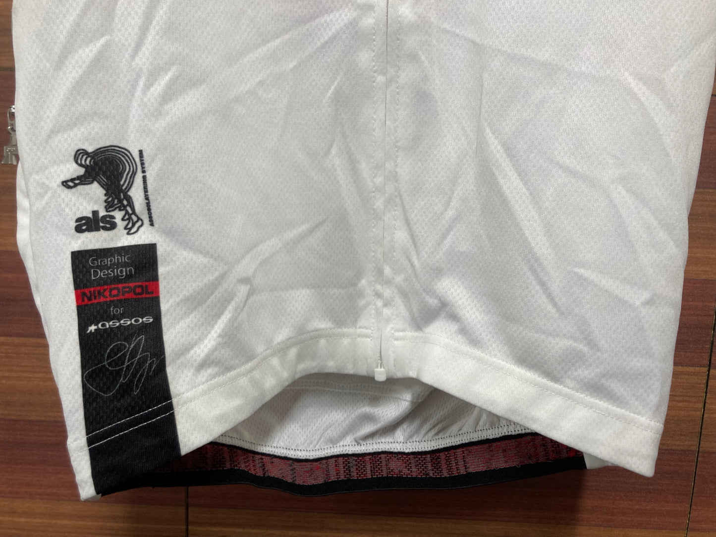 IO894 アソス ASSOS エキップ equipe 半袖サイクルジャージ 白赤 XSサイズ