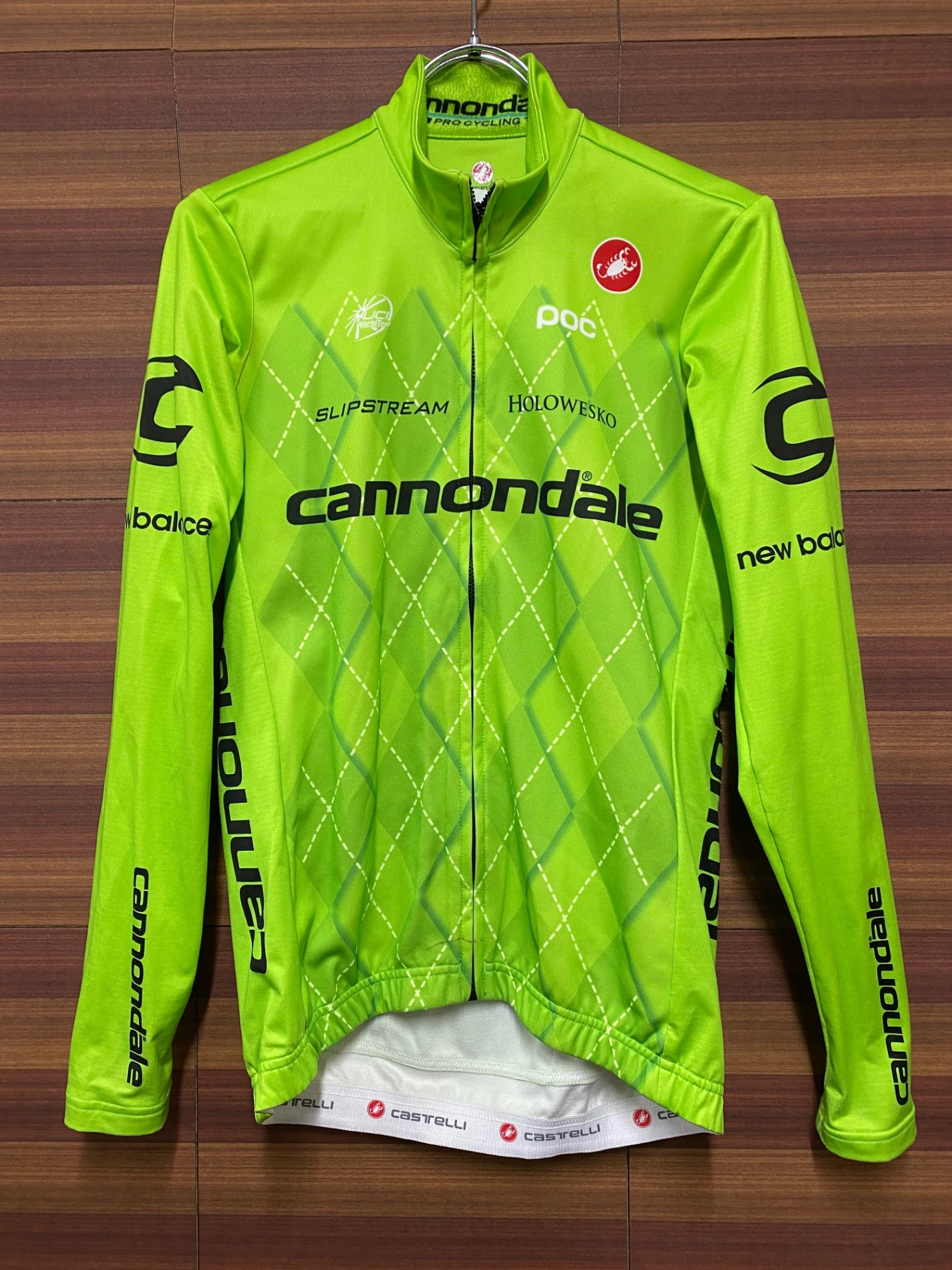 IN520 カステリ CASTELLI 長袖 サイクルジャージ 黄緑 M cannondale PRO CYCLING TEAM