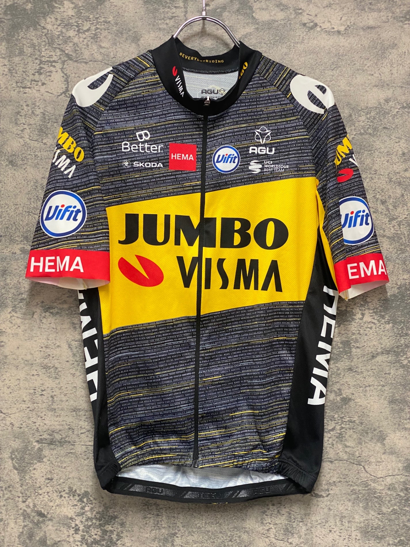 IZ657 アグ AGU 半袖 サイクルジャージ 黒 M JUMBO VISMA