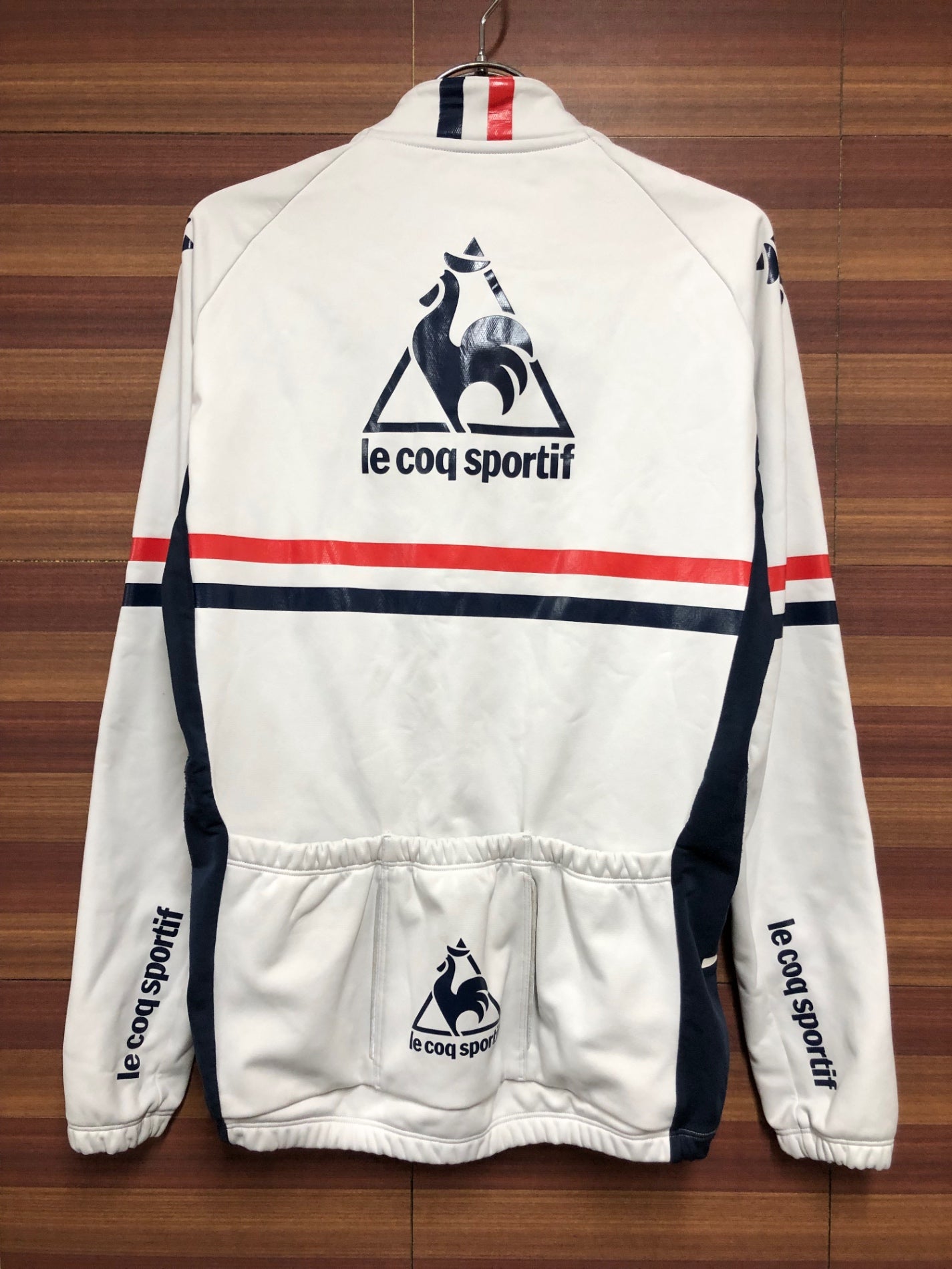 IA642 ルコックスポルティフ le coq sportif 長袖 サイクルジャケット 白 S ※擦れ